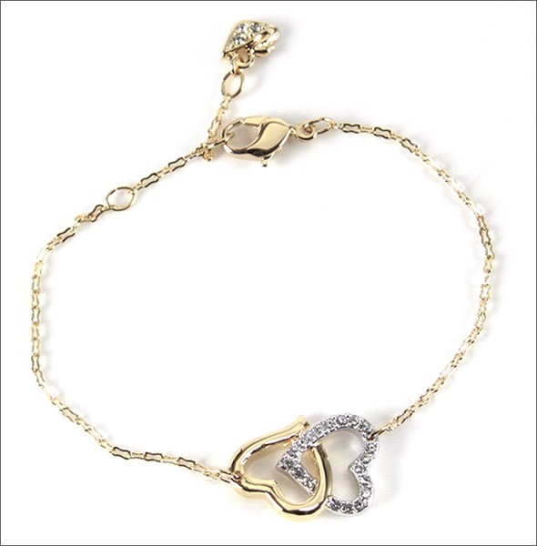 スワロフスキー Match ダブルハート クリスタルパヴェ ブレスレット  1062709