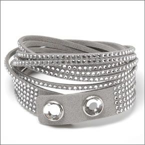 スワロフスキー Slake Gray  ダブルラップ 2重巻タイプ (12連） クリスタル ブレスレット 1179236