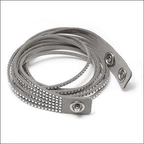 スワロフスキー Slake Gray  ダブルラップ 2重巻タイプ (12連） クリスタル ブレスレット 1179236