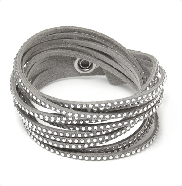 スワロフスキー Slake Gray  ダブルラップ 2重巻タイプ (12連） クリスタル ブレスレット 1179236