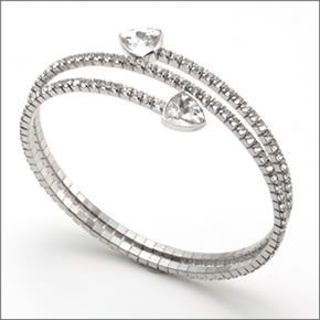 スワロフスキー Twisty Triangle ダブルラップ 2重巻タイプ クリスタル ペヴェ ワイヤーバングル  5086031