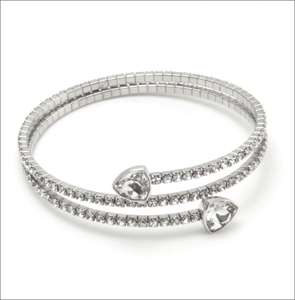 スワロフスキー Twisty Triangle ダブルラップ 2重巻タイプ クリスタル ペヴェ ワイヤーバングル  5086031