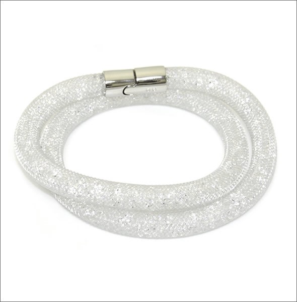 スワロフスキー Stardust Gray Double  スターダスト ダブルラップ 2重巻タイプ クリアクリスタル ブレスレット Mサイズ　 5089840