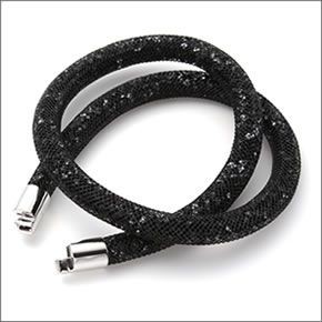 スワロフスキー Stardust Black Double スターダスト ダブルラップ 2重巻タイプ ジェットヘマタイト・クリスタル ブレスレット Mサイズ　 5089844
