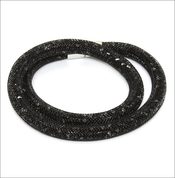 スワロフスキー Stardust Black Double スターダスト ダブルラップ 2重巻タイプ ジェットヘマタイト・クリスタル ブレスレット Mサイズ　 5089844