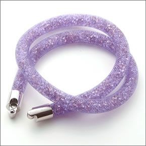 スワロフスキー Stardust Mauve Double スターダスト ダブルラップ 2重巻タイプ パープル・クリスタル ブレスレット Mサイズ　 5120044
