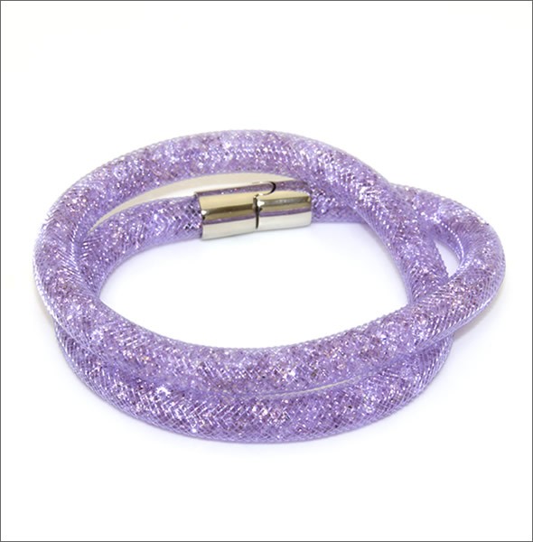 スワロフスキー Stardust Mauve Double スターダスト ダブルラップ 2重巻タイプ パープル・クリスタル ブレスレット Mサイズ　 5120044