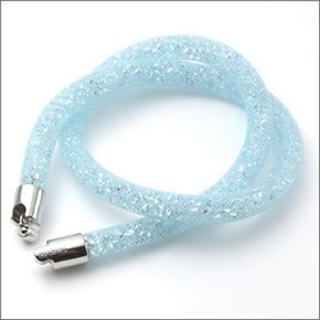 スワロフスキー Stardust Light Blue Double スターダスト ダブルラップ 2重巻タイプ ブルー・クリスタル ブレスレット Mサイズ　 5120149