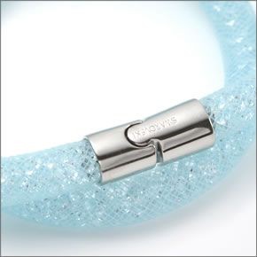 スワロフスキー Stardust Light Blue Double スターダスト ダブルラップ 2重巻タイプ ブルー・クリスタル ブレスレット Mサイズ　 5120149