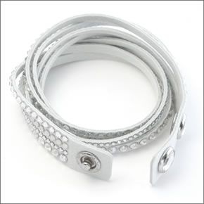 スワロフスキー Slake Deluxe White  ダブルラップ 2重巻タイプ（8連） クリスタル ブレスレット 5120520