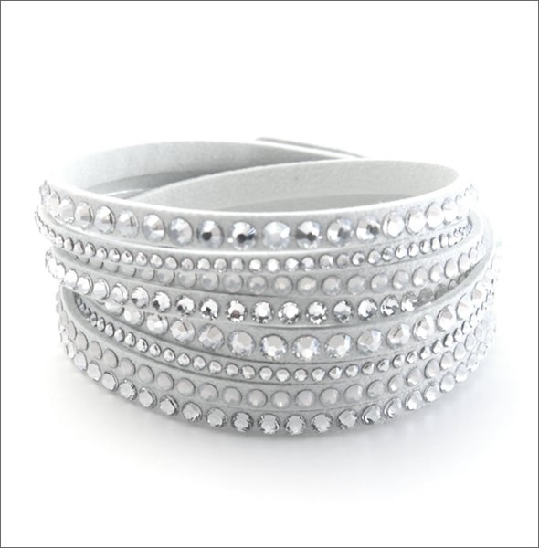 スワロフスキー Slake Deluxe White  ダブルラップ 2重巻タイプ（8連） クリスタル ブレスレット 5120520