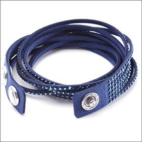 スワロフスキー 5037393 Slake Dark Blue ダブルラップ 2重巻タイプ（12連） メタリックブルー・クリスタル ブレスレット