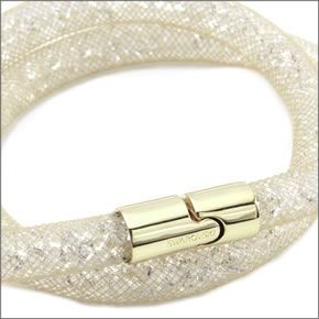スワロフスキー 5089836 Stardust Gold Double スターダスト ダブルラップ 2重巻タイプ クリア・クリスタル ブレスレット  Mサイズ