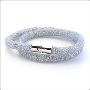 スワロフスキー 5139745 Stardust Gray Double スターダスト ダブルラップ 2重巻タイプ アイスブルー・クリスタル ブレスレット Sサイズ