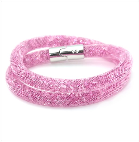 スワロフスキー 5139747 Stardust Pink Double スターダスト ダブルラップ 2重巻タイプ ローズ＆ライトローズ・クリスタル ブレスレット Sサイズ