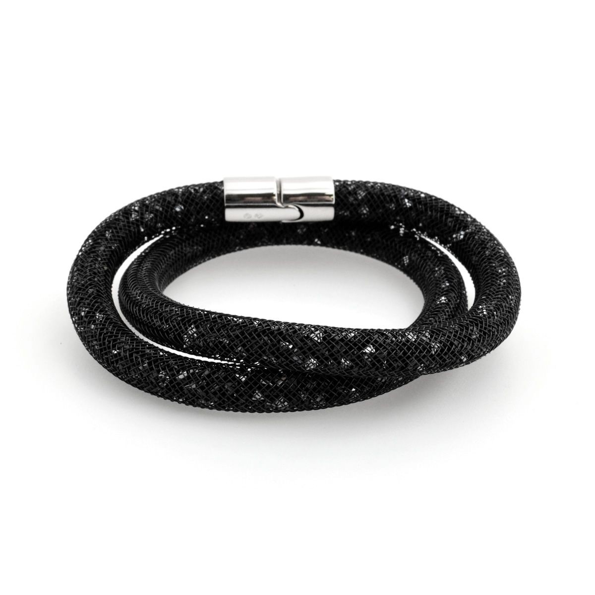 スワロフスキー SWAROVSKI 5102553 Stardust Black Double スターダスト ダブルラップ 2重巻タイプ ジェットヘマタイト クリスタル ブレスレット Sサイズ