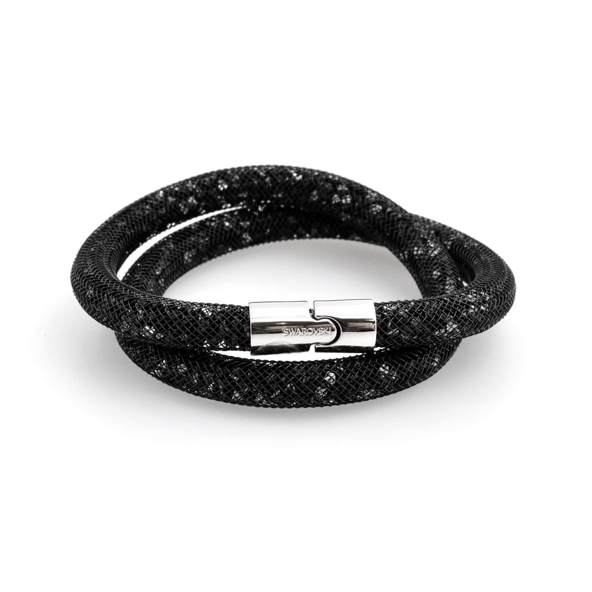 スワロフスキー SWAROVSKI 5102553 Stardust Black Double スターダスト ダブルラップ 2重巻タイプ ジェットヘマタイト クリスタル ブレスレット Sサイズ
