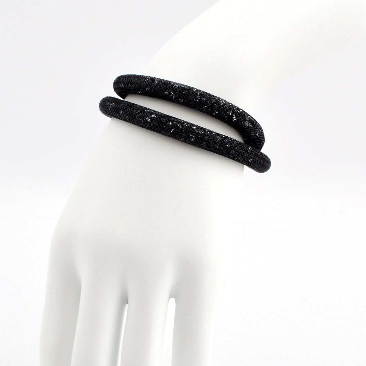スワロフスキー SWAROVSKI 5102553 Stardust Black Double スターダスト ダブルラップ 2重巻タイプ ジェットヘマタイト クリスタル ブレスレット Sサイズ