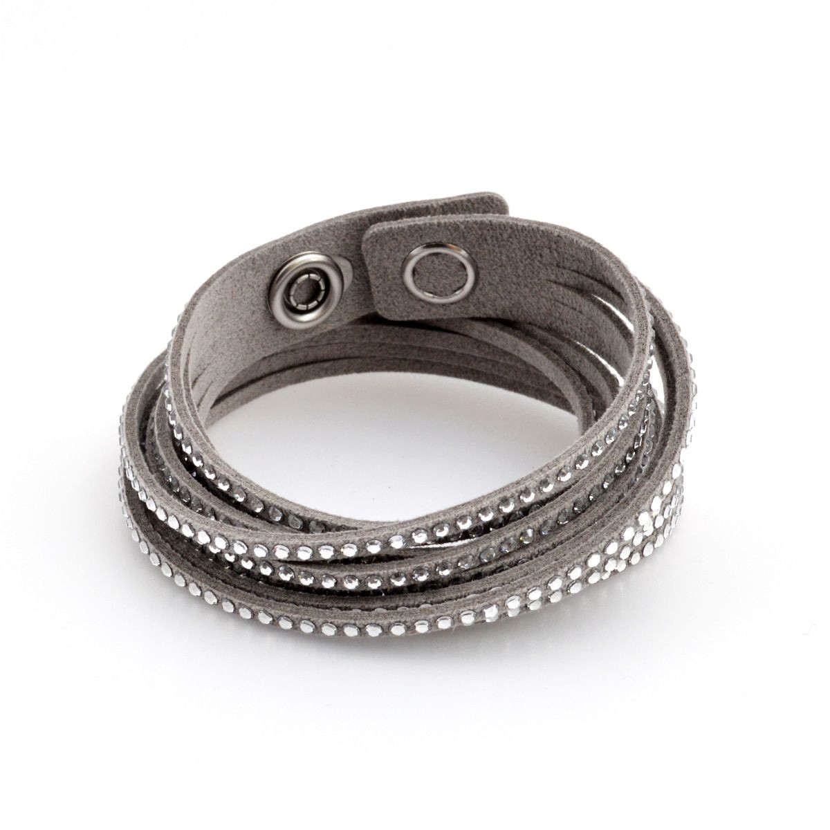 スワロフスキー SWAROVSKI 5181989 Slake Grey ダブルラップ 2重巻タイプ（12連） クリスタル ブレスレット