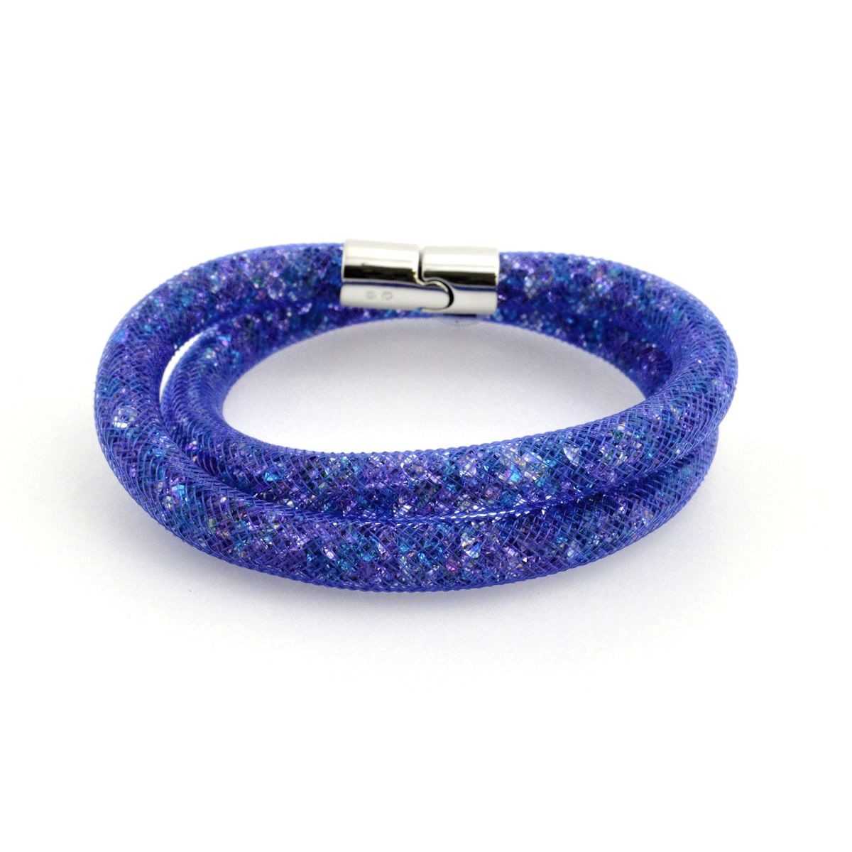スワロフスキー SWAROVSKI 5189759 Stardust Blue Double スターダスト ダブルラップ 2重巻タイプ ブルークリスタル ブレスレット Mサイズ