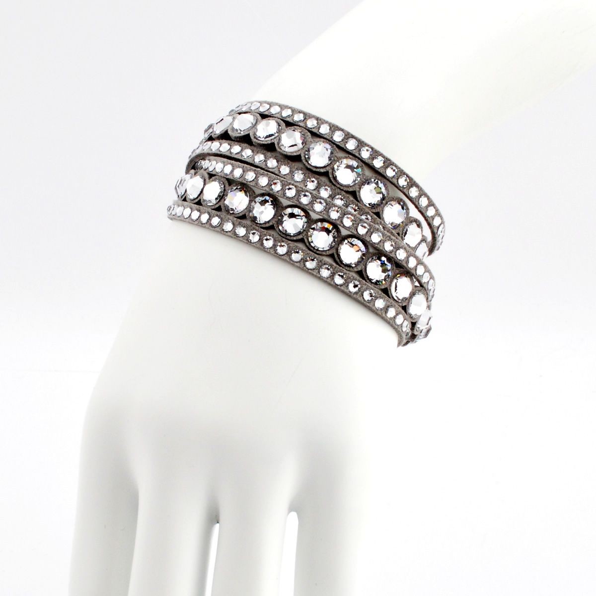 スワロフスキー SWAROVSKI 5201119 Slake Gray Dot ダブルラップ 2重巻タイプ（6連） クリスタル ブレスレット