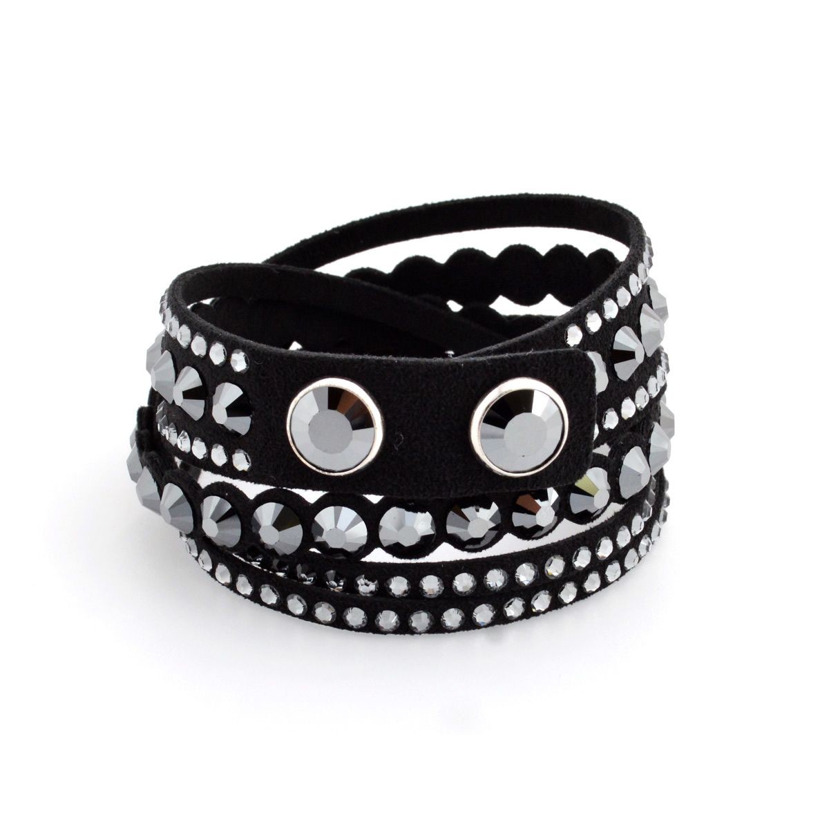 スワロフスキー SWAROVSKI 5201120 Slake Black Dot ダブルラップ 2重巻タイプ（6連） クリスタル ブレスレット