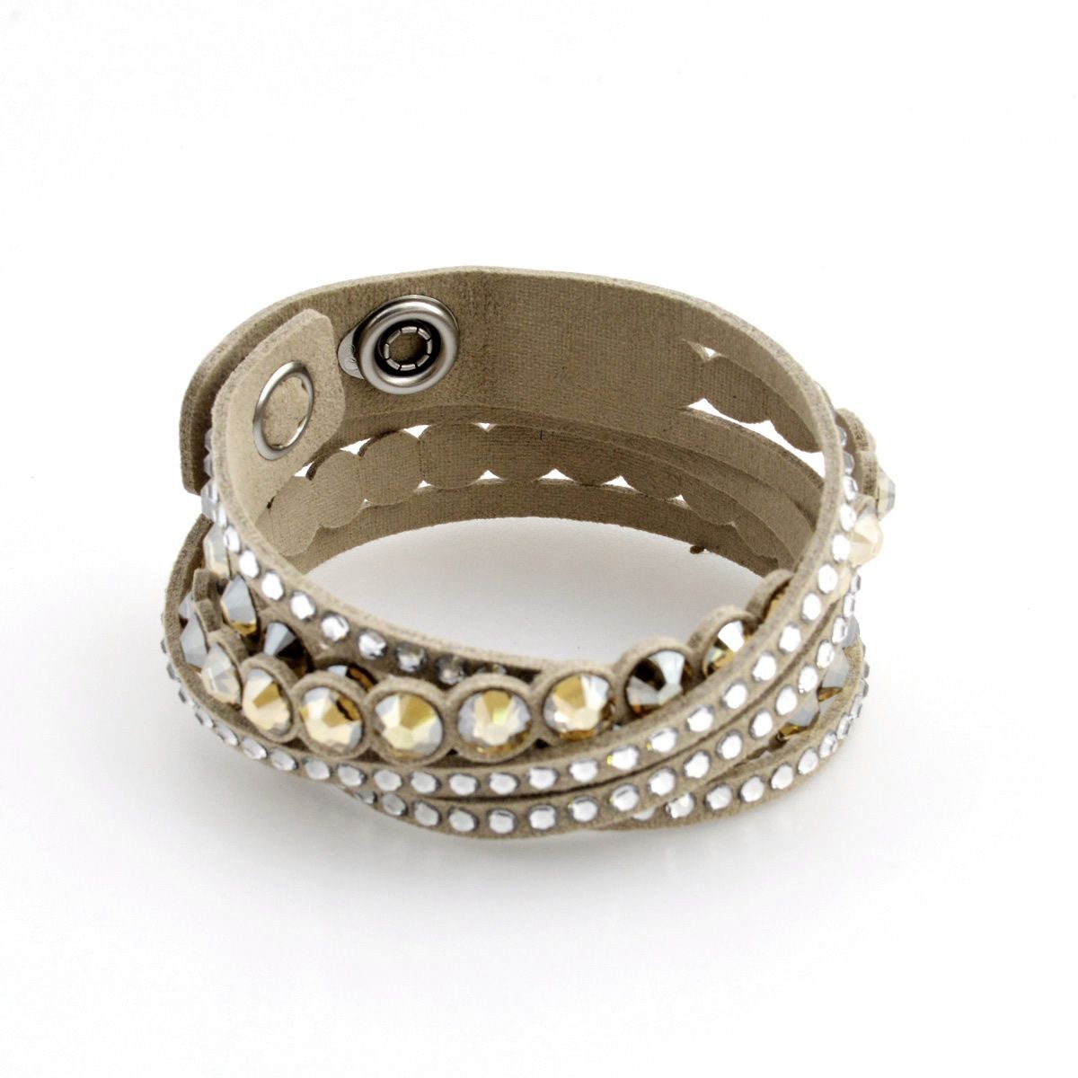 スワロフスキー SWAROVSKI 5201121 Slake Beige Dot ダブルラップ 2重巻タイプ（6連） クリスタル ブレスレット