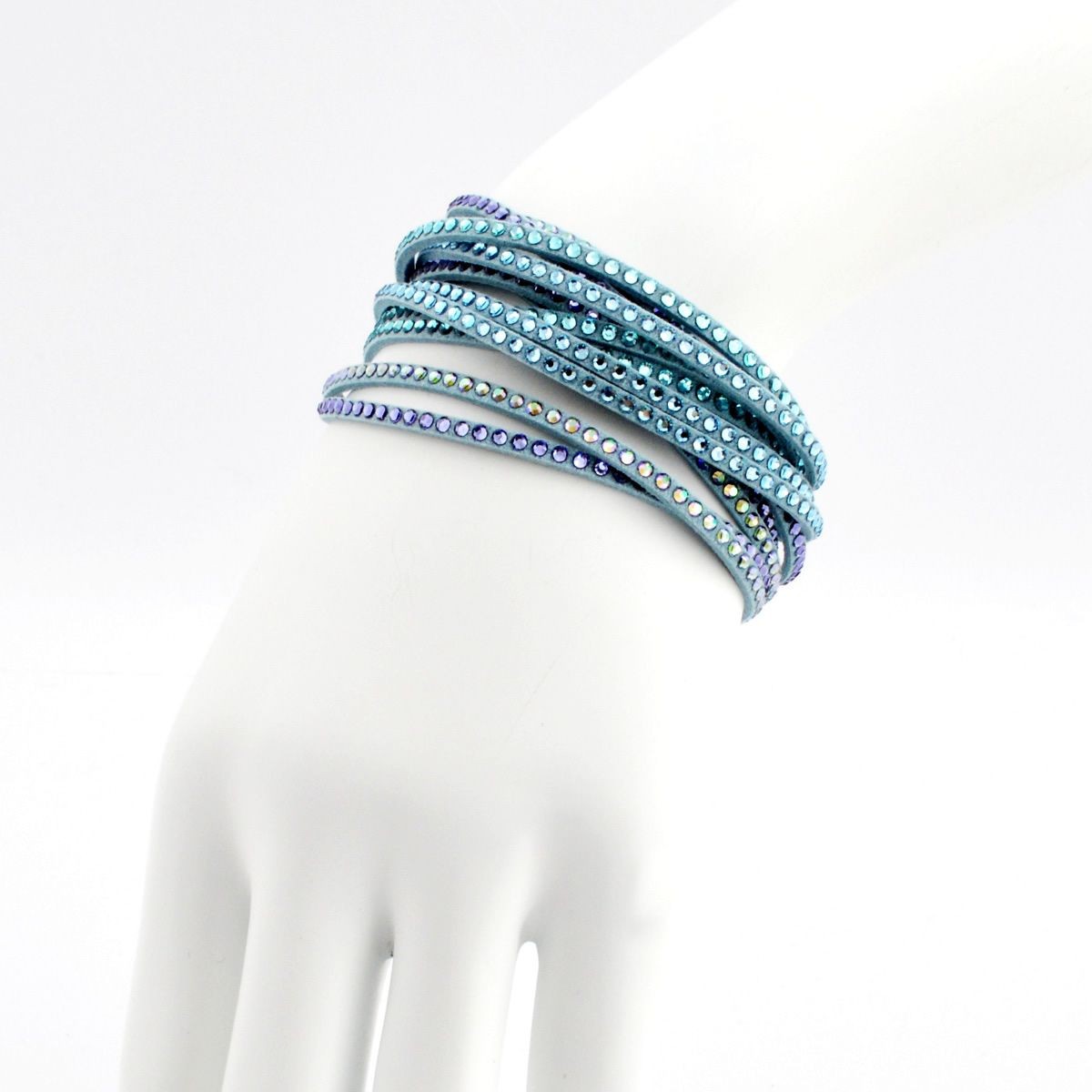 スワロフスキー SWAROVSKI 5202466 Slake Light Blue 2 in 1 ダブルラップ 2重巻タイプ（12連） クリスタル ブレスレット