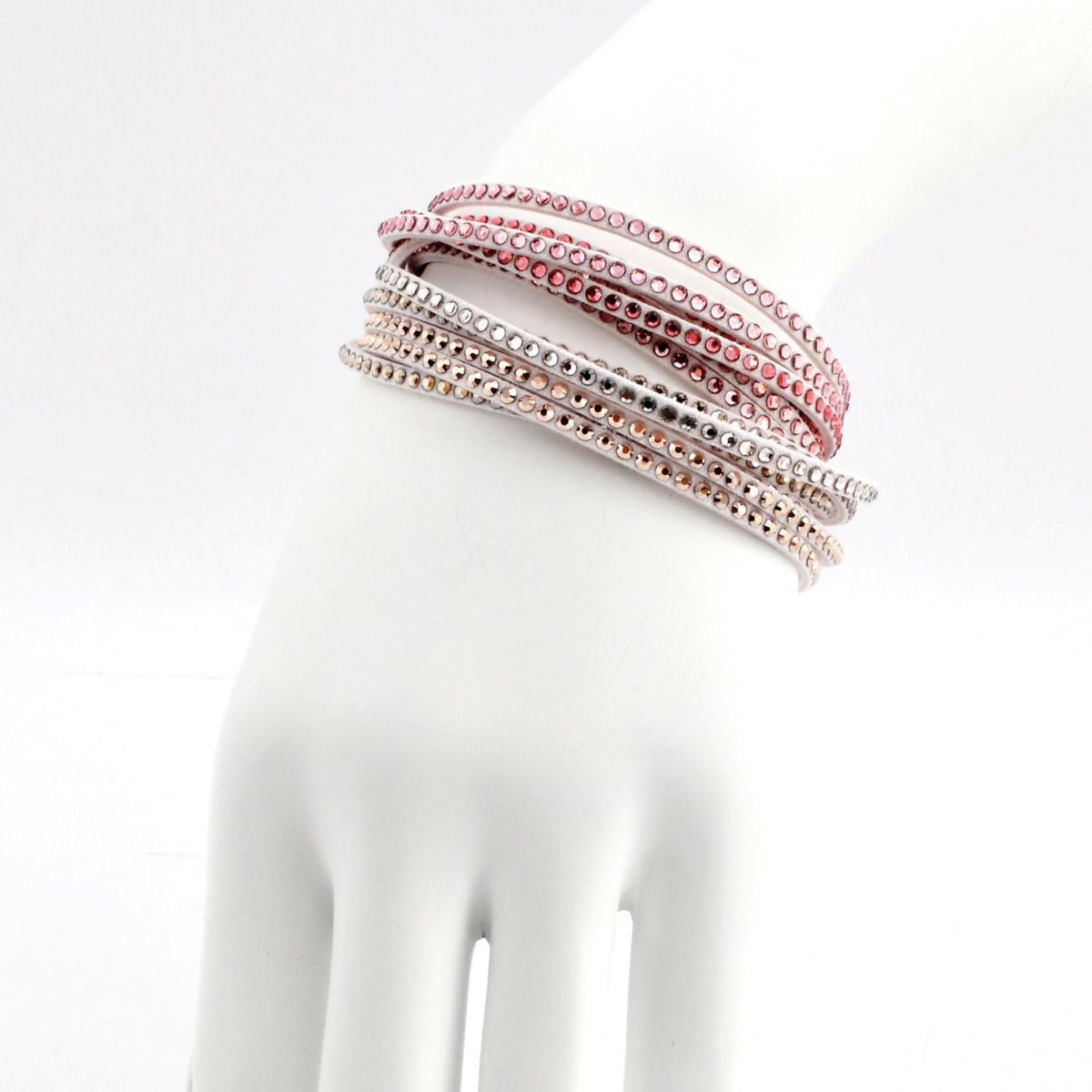 スワロフスキー SWAROVSKI 5202639 Slake coral 2 in 1 ダブルラップ 2重巻タイプ（12連） クリスタル ブレスレット