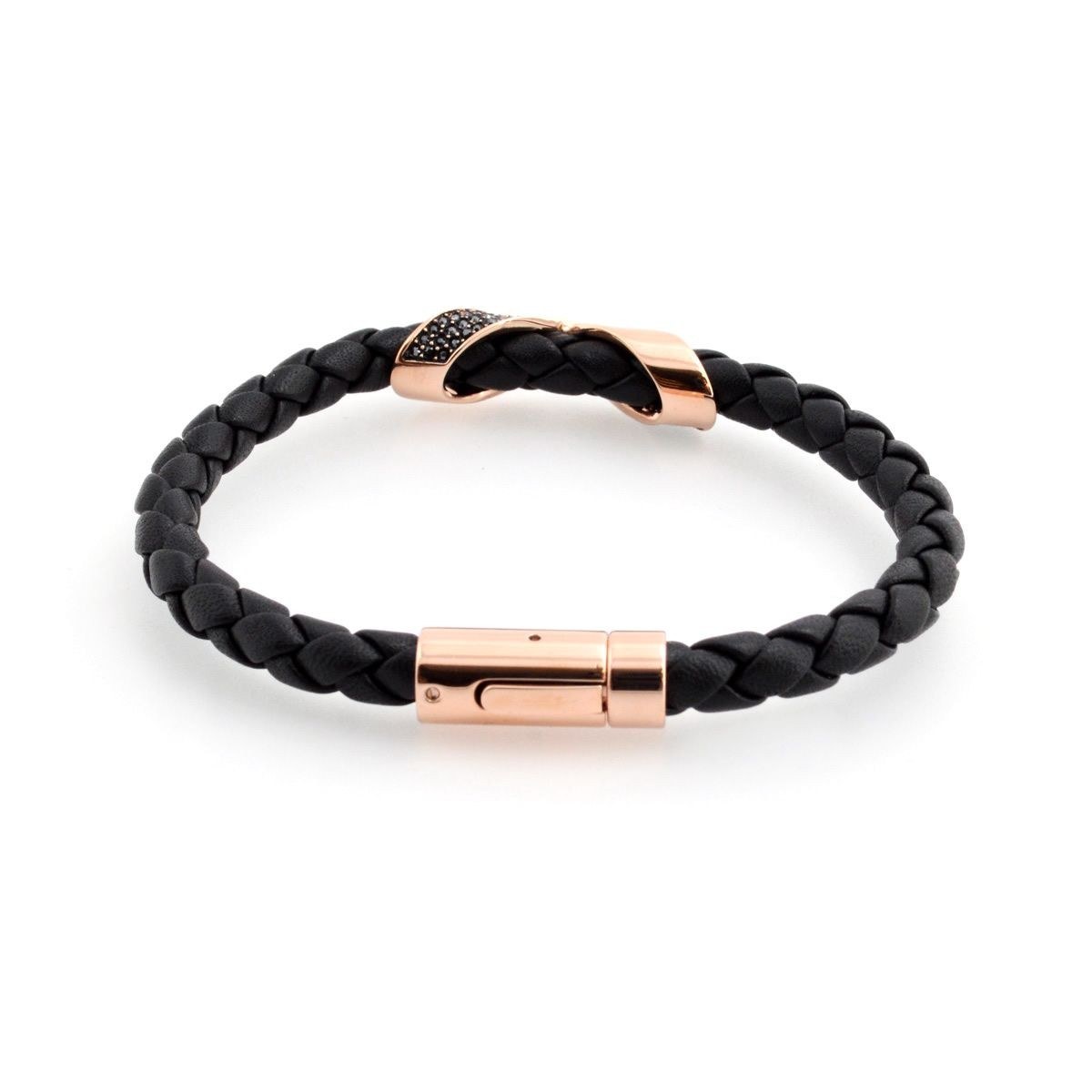 スワロフスキー　メンズコレクション SWAROVSKI 5115156 Cross Signature クロスモチーフ クリスタル レザー ブレスレット