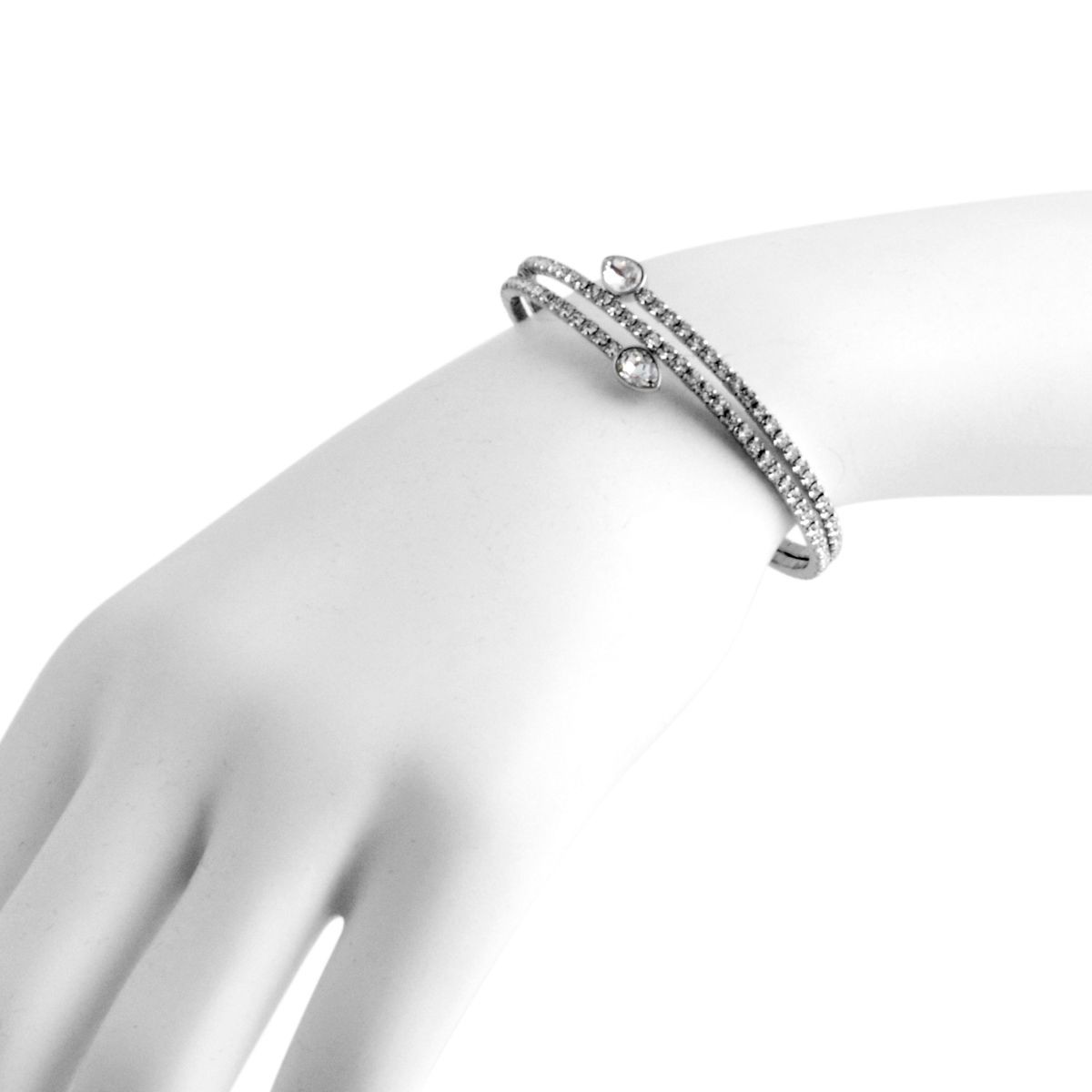 スワロフスキー SWAROVSKI 5073592 Twisty Cuff Drop ペアシェイプクリスタル パヴェ スパイラル カフ バングル ブレスレット
