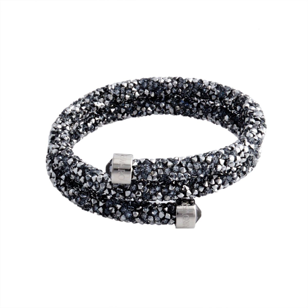スワロフスキー SWAROVSKI 5255898 Crystaldust Double Gray クリスタルロック スパイラル バングル ブレスレット Sサイズ