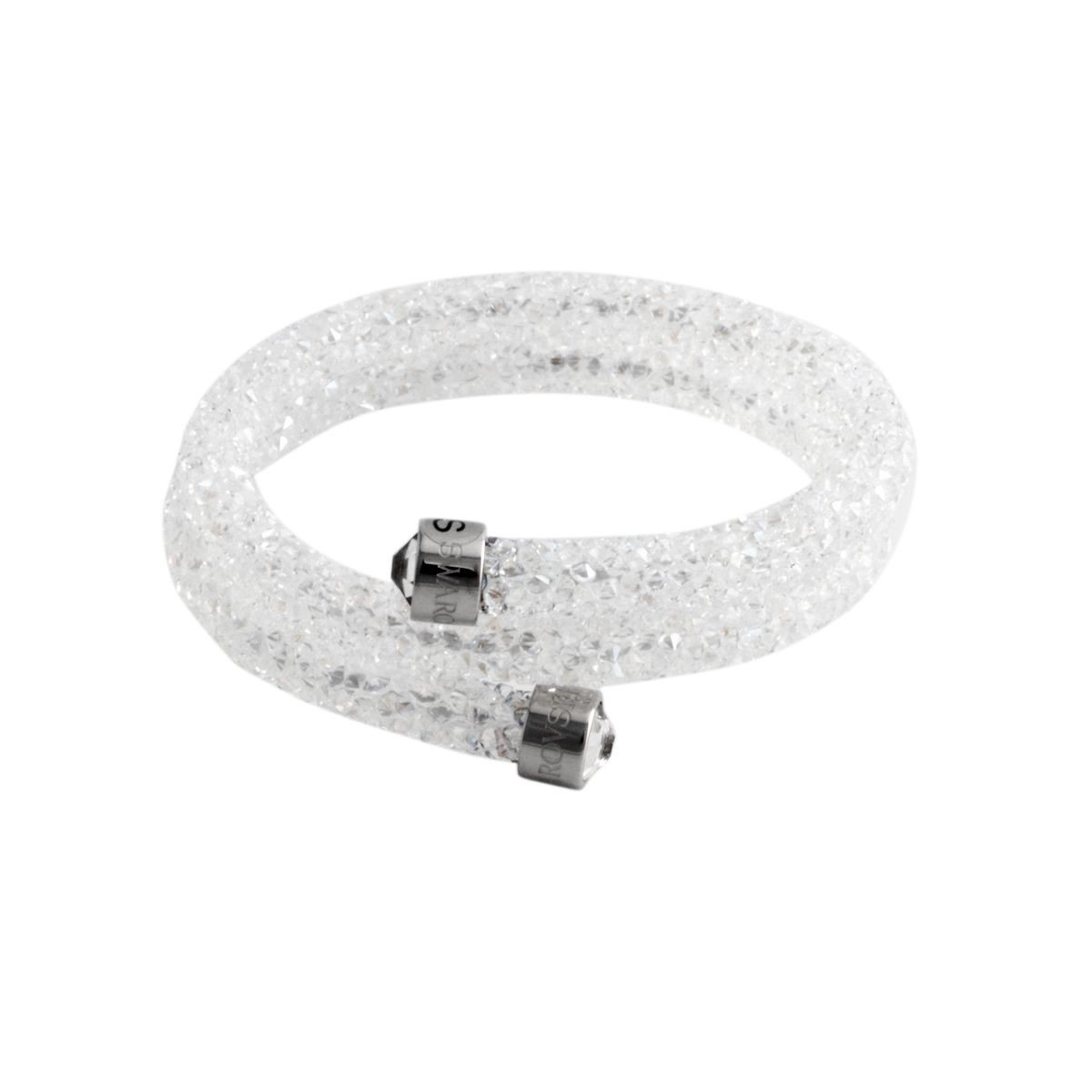 スワロフスキー SWAROVSKI 5255900 Crystaldust Double White クリスタルロック スパイラル バングル ブレスレット Sサイズ