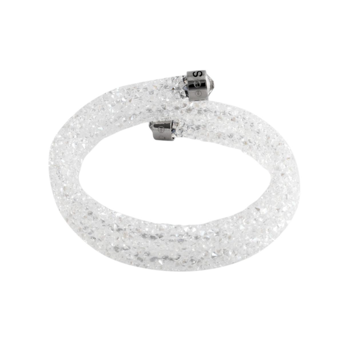 スワロフスキー SWAROVSKI 5255900 Crystaldust Double White クリスタルロック スパイラル バングル ブレスレット Sサイズ