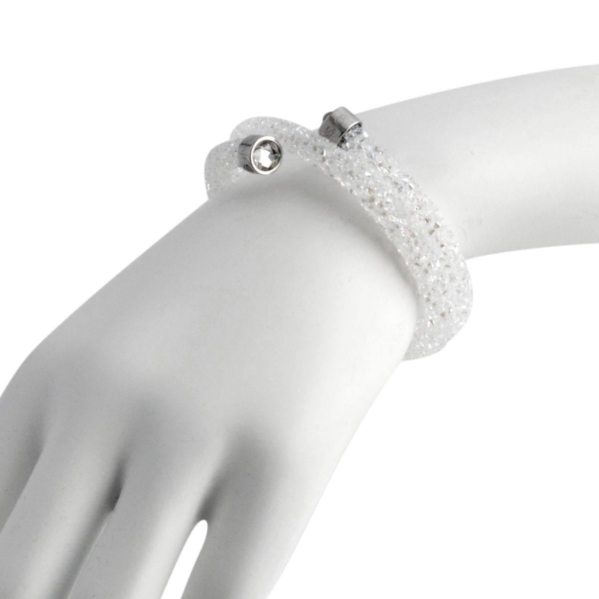 スワロフスキー SWAROVSKI 5255900 Crystaldust Double White クリスタルロック スパイラル バングル ブレスレット Sサイズ
