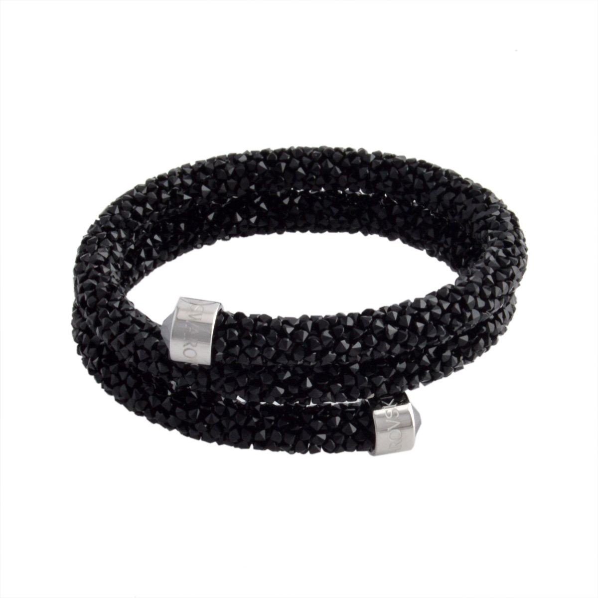 スワロフスキー SWAROVSKI 5255910 Crystaldust Double Black クリスタルロック スパイラル バングル ブレスレット Sサイズ