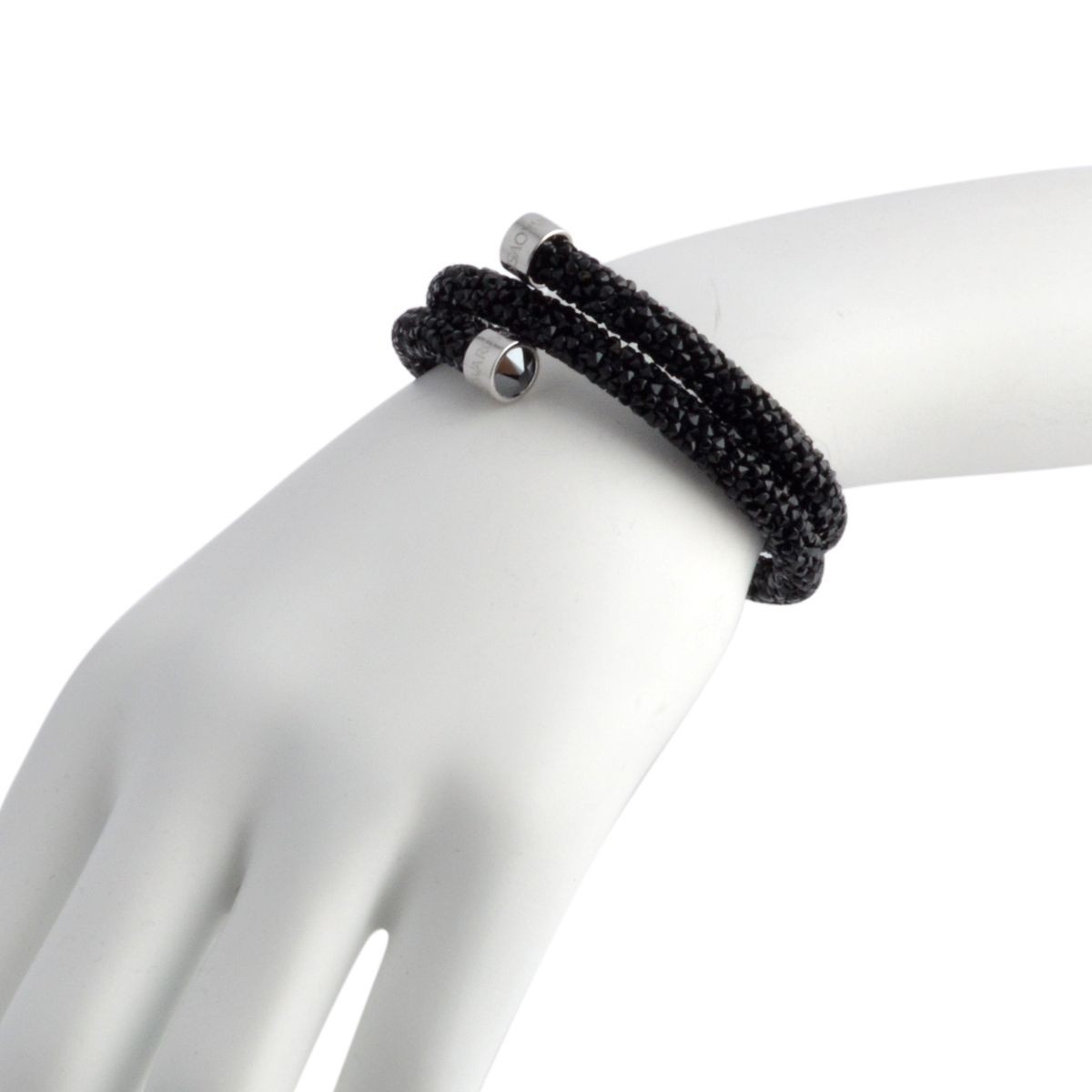 スワロフスキー SWAROVSKI 5255910 Crystaldust Double Black クリスタルロック スパイラル バングル ブレスレット Sサイズ