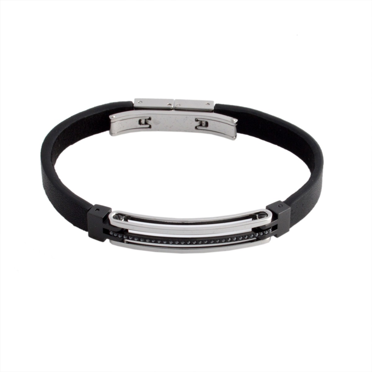 スワロフスキー　メンズコレクション SWAROVSKI 5114434 Bengal Black ジェットヘマタイト クリスタル レザーブレスレット