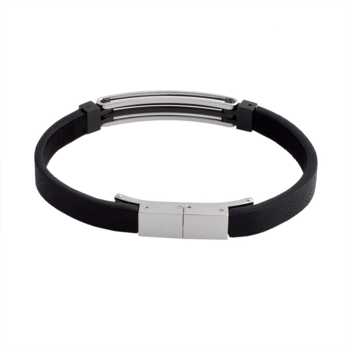 スワロフスキー　メンズコレクション SWAROVSKI 5114434 Bengal Black ジェットヘマタイト クリスタル レザーブレスレット