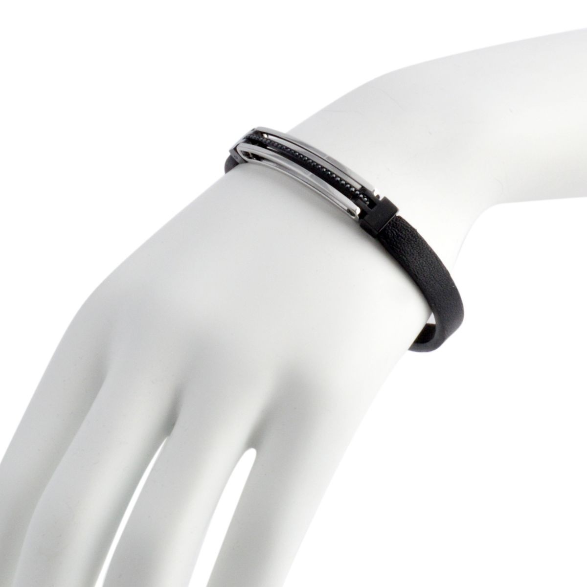 スワロフスキー　メンズコレクション SWAROVSKI 5114434 Bengal Black ジェットヘマタイト クリスタル レザーブレスレット