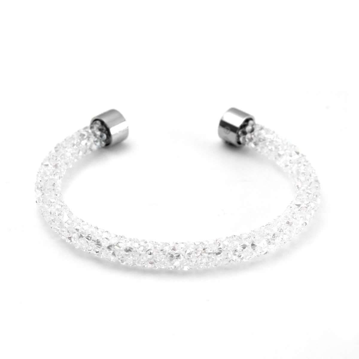 スワロフスキー SWAROVSKI 5255899 Crystaldust White クリスタルロック カフ バングル ブレスレット Sサイズ