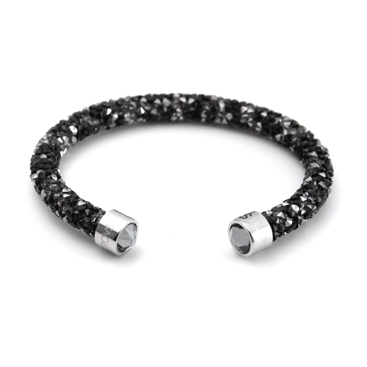 スワロフスキー SWAROVSKI 5255902 Crystaldust Dark クリスタルロック カフ バングル ブレスレット Sサイズ
