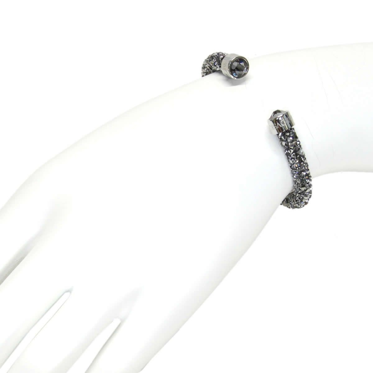 スワロフスキー SWAROVSKI 5255912 Crystaldust Gray クリスタルロック カフ バングル ブレスレット Sサイズ