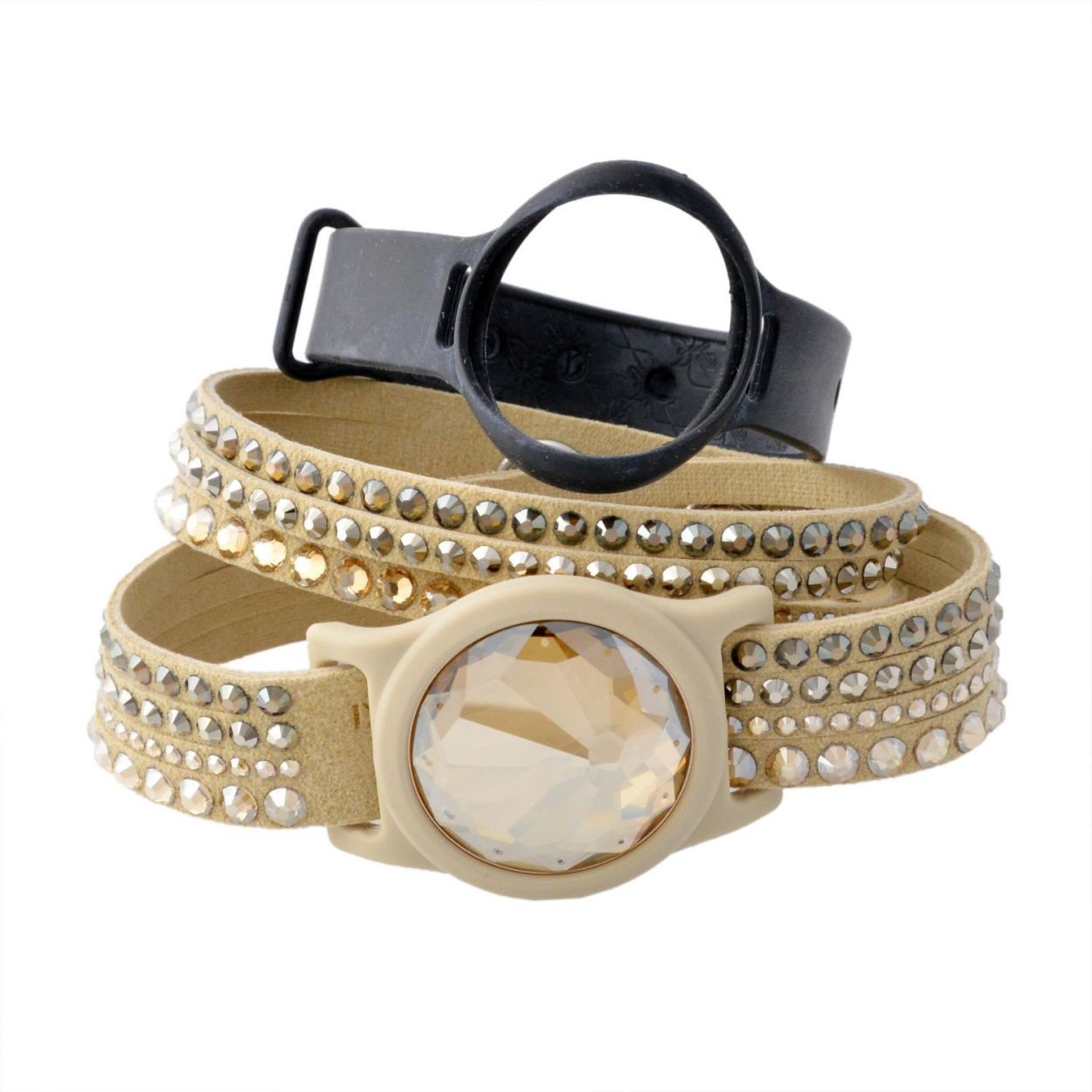 スワロフスキー SWAROVSKI 5256206 Slake Deluxe Activity Crystal Set Beige スポーツバンド/ダブルラップ 2重巻タイプ クリスタル ブレスレット セット