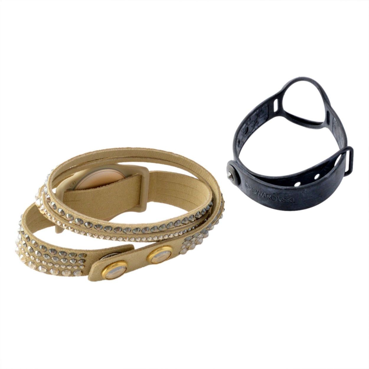 スワロフスキー SWAROVSKI 5256206 Slake Deluxe Activity Crystal Set Beige スポーツバンド/ダブルラップ 2重巻タイプ クリスタル ブレスレット セット