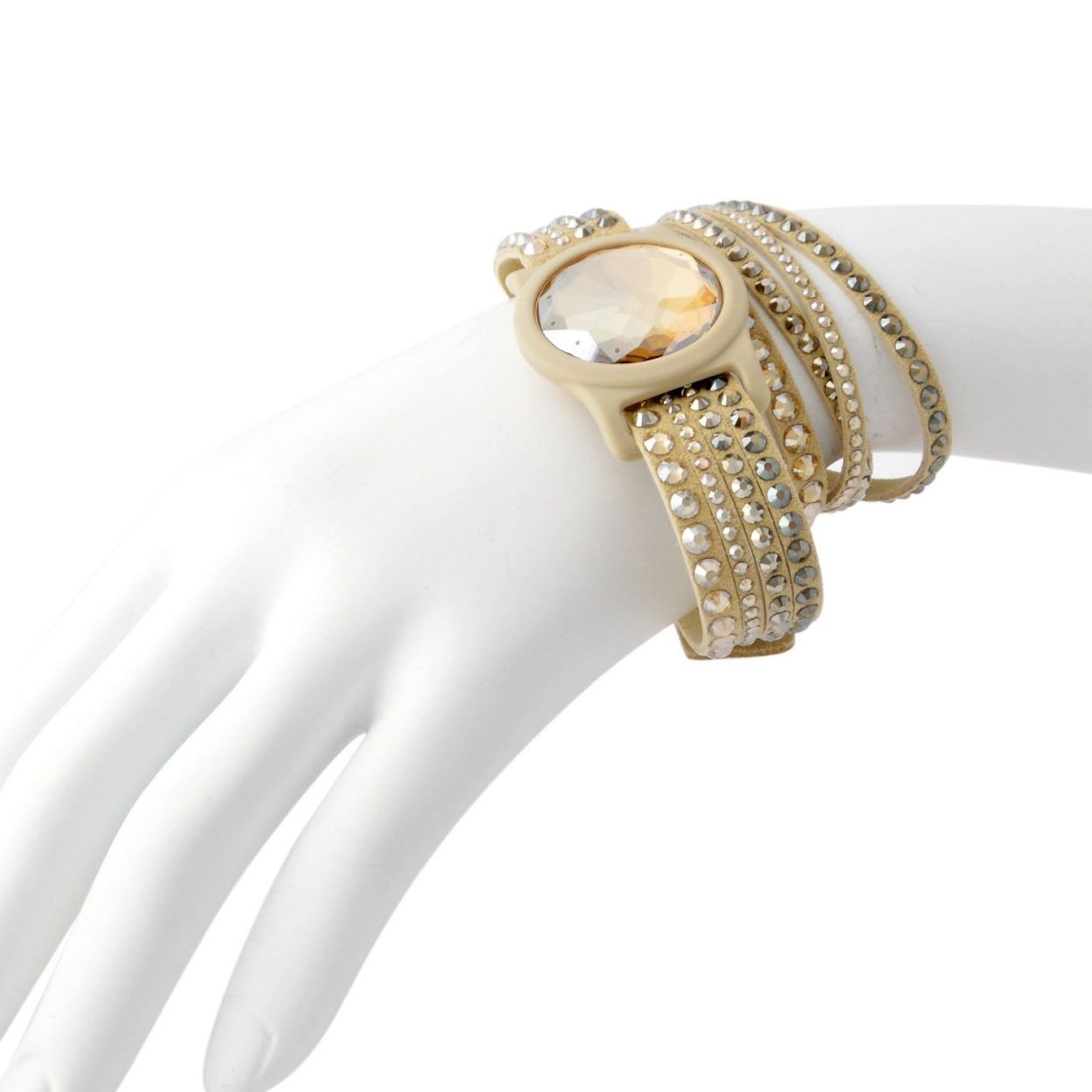 スワロフスキー SWAROVSKI 5256206 Slake Deluxe Activity Crystal Set Beige スポーツバンド/ダブルラップ 2重巻タイプ クリスタル ブレスレット セット