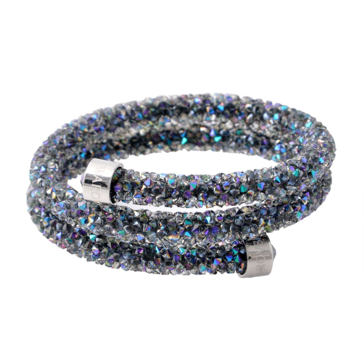 スワロフスキー SWAROVSKI 5292441 Crystaldust Double パラダイスシャイン クリスタルロック スパイラル バングル ブレスレット Sサイズ