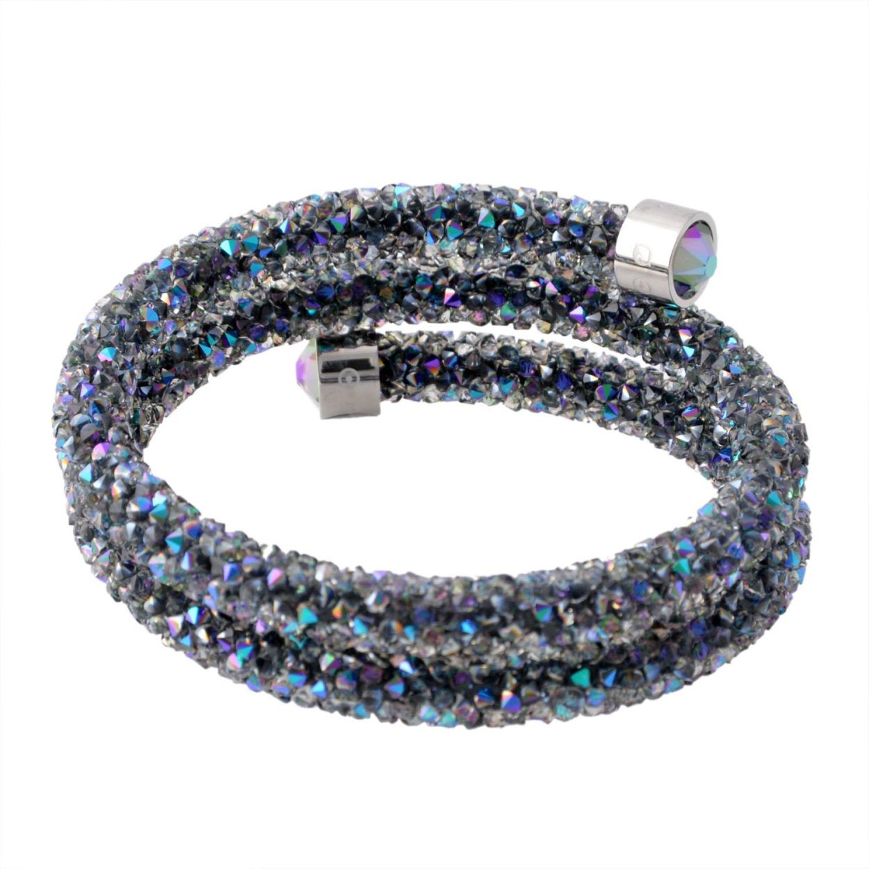 スワロフスキー SWAROVSKI 5292441 Crystaldust Double パラダイスシャイン クリスタルロック スパイラル バングル ブレスレット Sサイズ