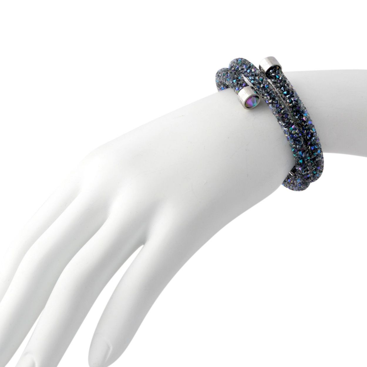 スワロフスキー SWAROVSKI 5292441 Crystaldust Double パラダイスシャイン クリスタルロック スパイラル バングル ブレスレット Sサイズ