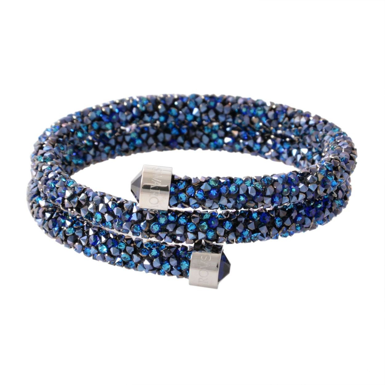 スワロフスキー SWAROVSKI 5255903 Crystaldust Double Blue クリスタルロック スパイラル バングル ブレスレット Sサイズ